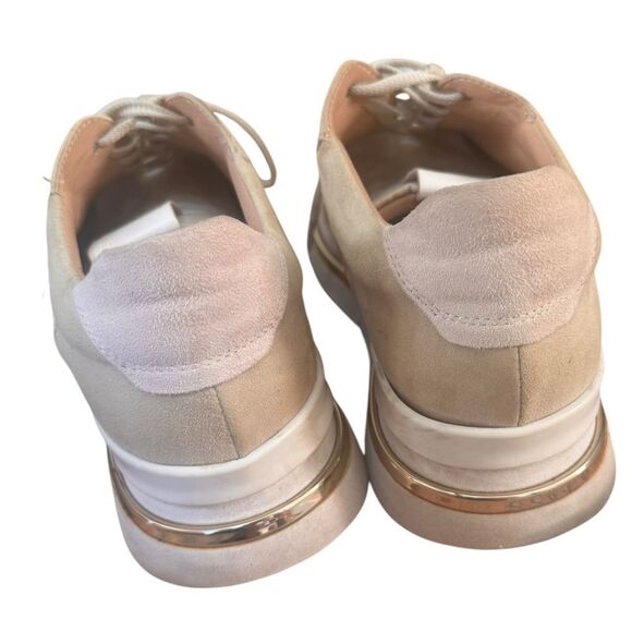 RON WHITE Ava Colorblock Suede Sneakers In Oyster 40 - Picture 5 of 9